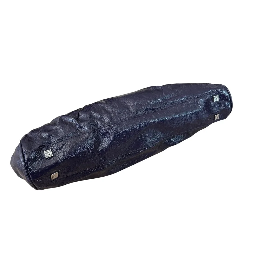 Elliott Lucca Black Patent Leather Frame Clutch